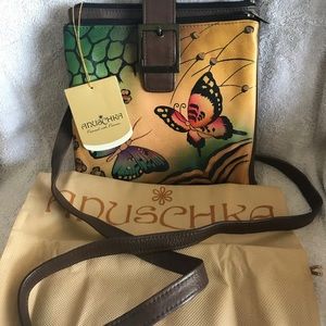 Anuschka 7069 Butterfly Crossbody NWT